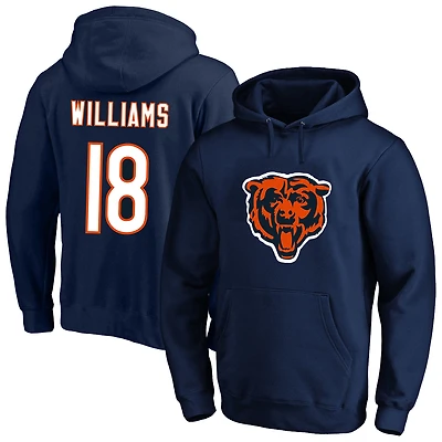 Men's Fanatics Caleb Williams Navy Chicago Bears Big & Tall Name Number Fleece Hoodie