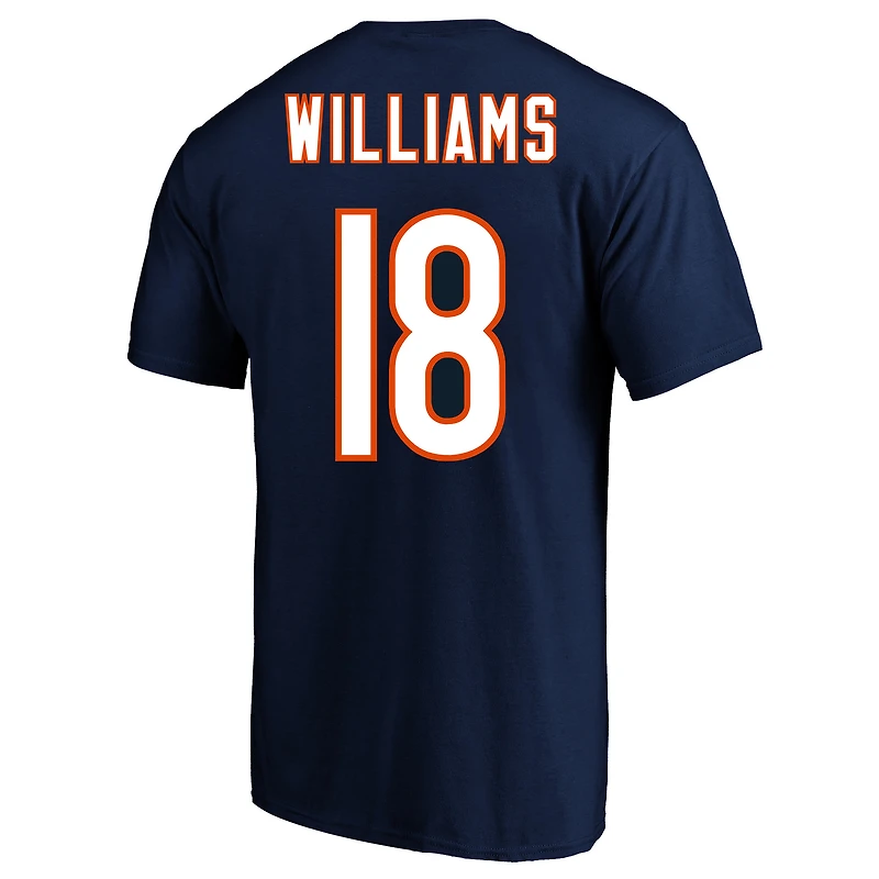 T-shirt homme Fanatics Caleb Williams bleu marine Chicago Bears, grandes tailles, nom et numéro du joueur
