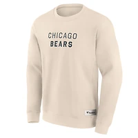 Men's Fanatics Cream Chicago Bears Elements Future Ground Lettering Pullover Sweatshirt