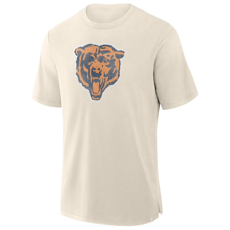 T-shirt fanatique pour homme en tissu flammé Chicago Bears crème