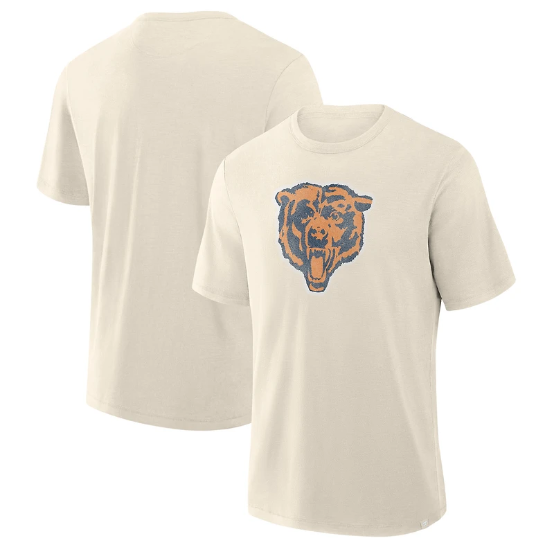 T-shirt fanatique pour homme en tissu flammé Chicago Bears crème