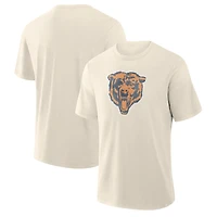 T-shirt fanatique pour homme en tissu flammé Chicago Bears crème