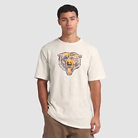 T-shirt fanatique pour homme en tissu flammé Chicago Bears crème