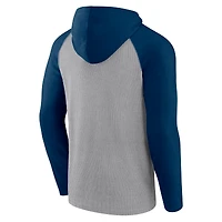 T-shirt à capuche manches longues Fanatics pour hommes, gris/bleu marine, Chicago Bears Under Center