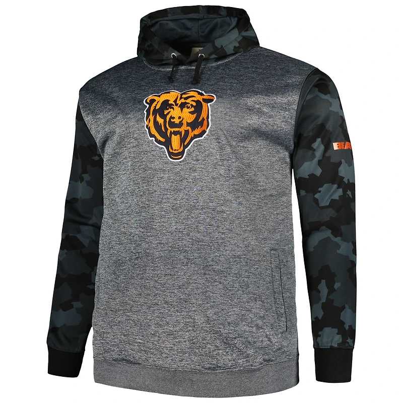 Sweat à capuche camouflage Big & Tall Fanatics Heather Charcoal pour hommes des Chicago Bears