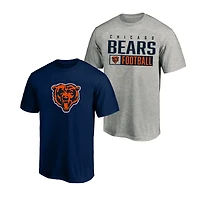 Men's Fanatics  Heather Gray/Navy Chicago Bears Big & Tall 2-Pack T-Shirt Set