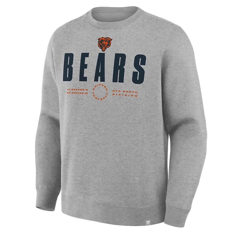 Sweat-shirt à capuche Fanatics gris chiné pour homme, édition limitée, des Chicago Bears