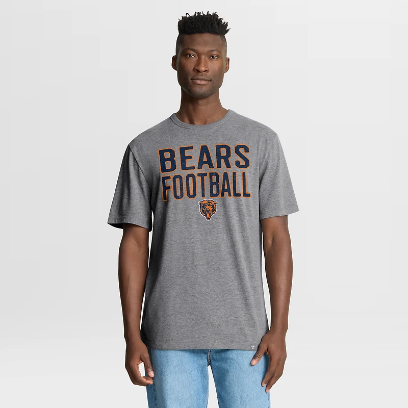 T-shirt tri-blend hommage aux Chicago Bears, gris chiné, Fanatics pour homme