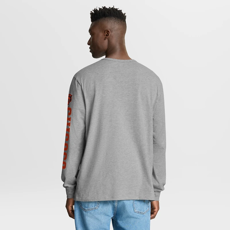 T-shirt à manches longues Fanatics pour homme, gris chiné, motif Hometown Sweep Legacy des Chicago Bears