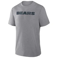 Men's Fanatics Heather Gray Chicago Bears Pass Rush Tri-Blend T-Shirt