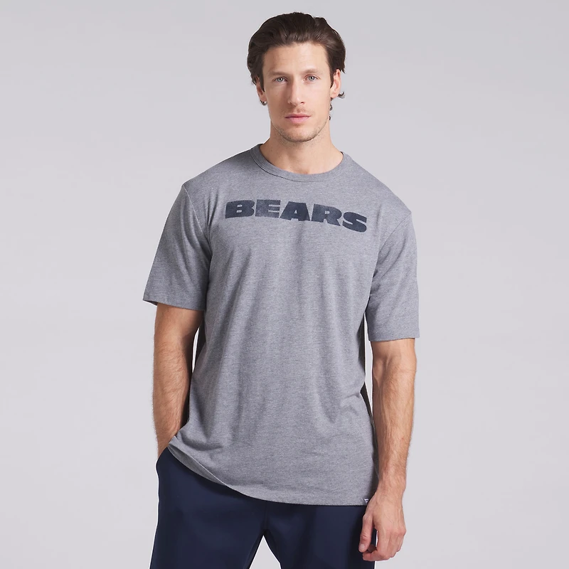T-shirt tri-blend gris chiné Fanatics pour homme, motif Chicago Bears, passe Rush