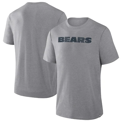 T-shirt tri-blend gris chiné Fanatics pour homme, motif Chicago Bears, passe Rush