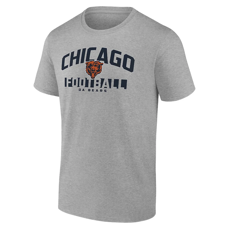 Men's Fanatics Heather Gray Chicago Bears Screen Blocking T-Shirt