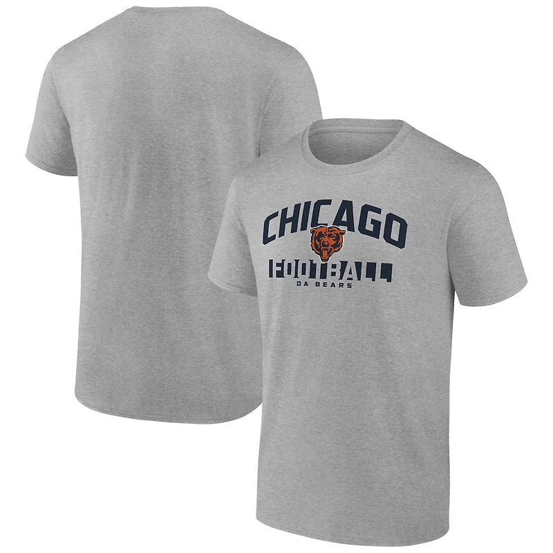 Men's Fanatics Heather Gray Chicago Bears Screen Blocking T-Shirt