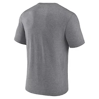 Men's Fanatics Heather Gray Chicago Bears Warped Block Tri-Blend T-Shirt