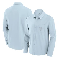 Chemise boutonnée à manches longues Fanatics pour hommes, bleu clair, Chicago Bears Front Office