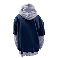 Men's Fanatics Navy/Heather Gray Chicago Bears Big & Tall Twofer Pullover Hoodie