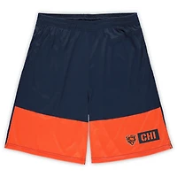 Short de performance Fanatics bleu marine/orange pour homme des Chicago Bears