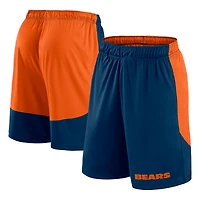 Short de lancement Fanatics bleu marine/orange pour homme des Chicago Bears