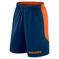 Short de lancement Fanatics bleu marine/orange pour homme des Chicago Bears