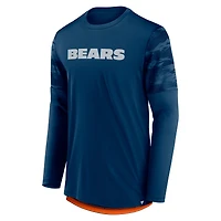 T-shirt à manches longues Fanatics bleu marine/orange Chicago Bears Square Off pour homme