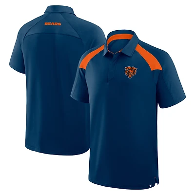 Men's Fanatics Navy Chicago Bears Back Around Raglan Polo