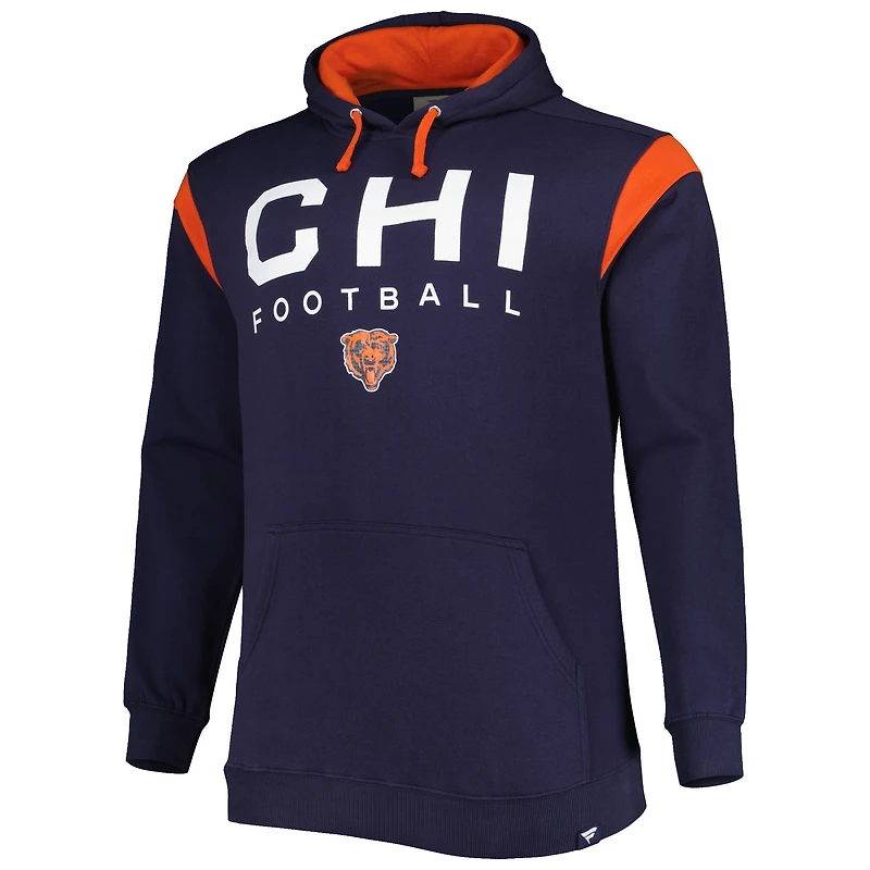 Sweat à capuche Fanatics Navy Chicago Bears Big & Tall Call the Shots pour hommes