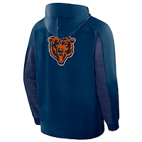 Sweat à capuche zippé bleu marine Chicago Bears Checkdown Pass pour homme