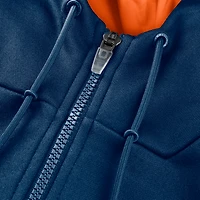 Sweat à capuche zippé bleu marine Chicago Bears Checkdown Pass pour homme