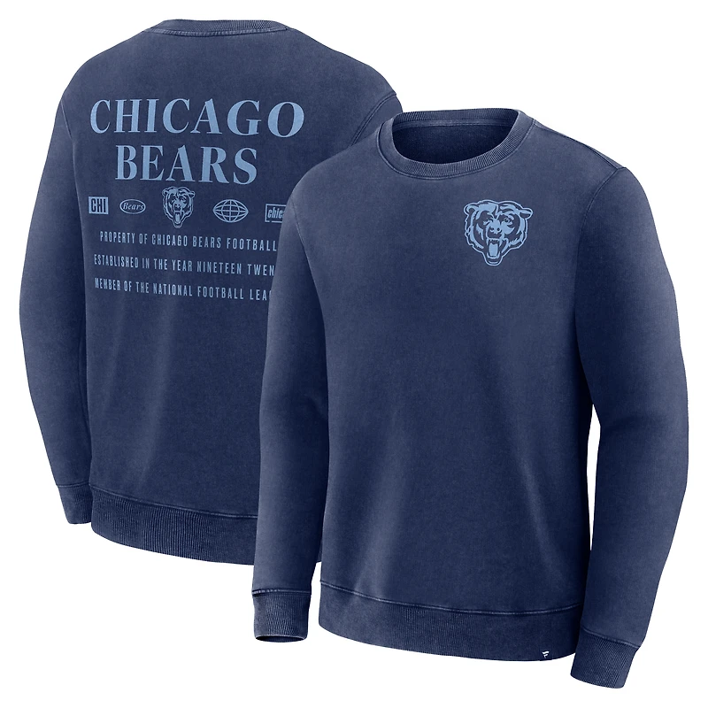 Sweat-shirt Fanatics bleu marine pour homme, motif Deep Route des Chicago Bears