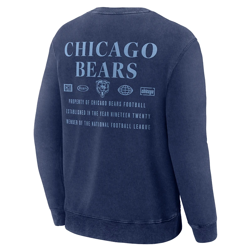 Sweat-shirt Fanatics bleu marine pour homme, motif Deep Route des Chicago Bears