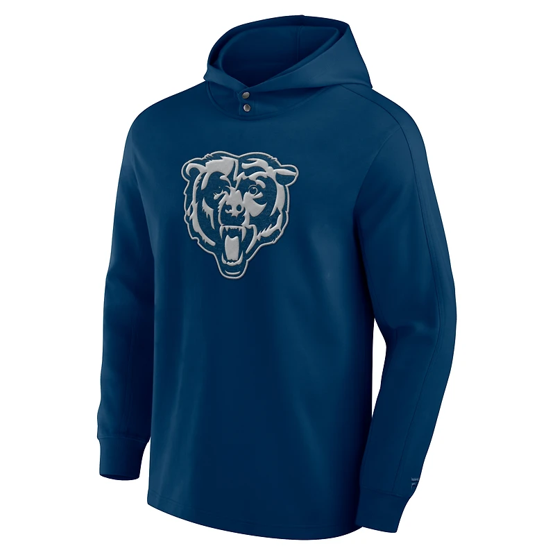 T-shirt à capuche manches longues pour homme Fanatics Navy Chicago Bears Elements Blaze Tri-Blend