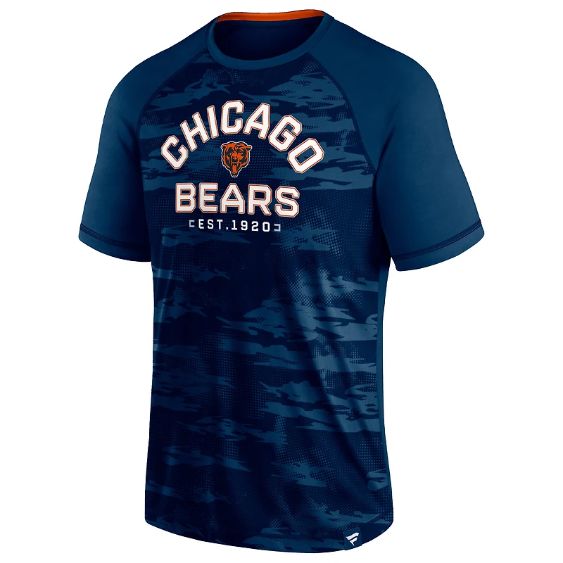 T-shirt Fanatics Navy Chicago Bears Hail Mary Raglan pour hommes