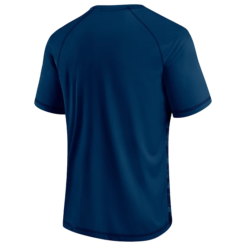 T-shirt Fanatics Navy Chicago Bears Hail Mary Raglan pour hommes