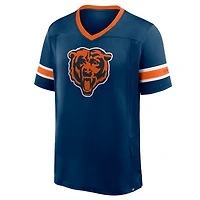 Men's Fanatics Navy Chicago Bears Hometown Premium Hashmark V-Neck T-Shirt