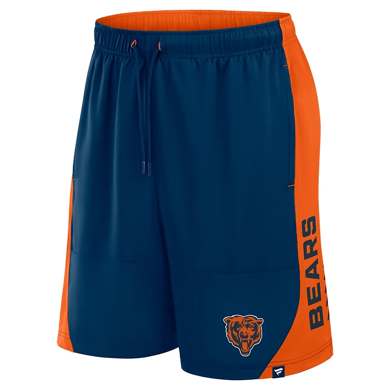 Short Fanatics bleu marine pour homme, motif Chicago Bears No Defense