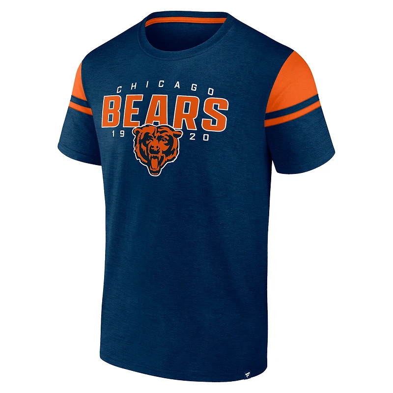 Men's Fanatics Navy Chicago Bears Old School Play Slub T-Shirt