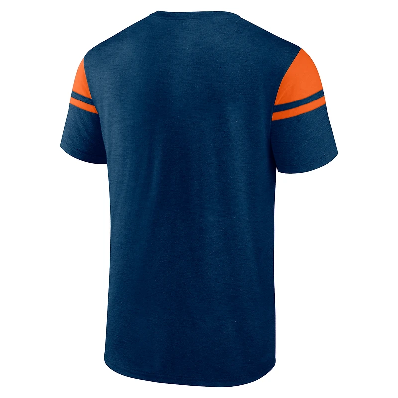 Men's Fanatics Navy Chicago Bears Old School Play Slub T-Shirt