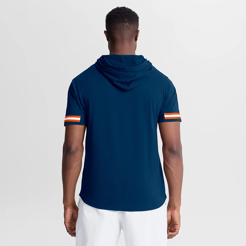 Men's Fanatics Navy Chicago Bears Optimal Play Short Sleeve Hooded T-Shirt