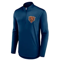 Men's Fanatics Navy Chicago Bears Quarterback Quarter-Zip Top