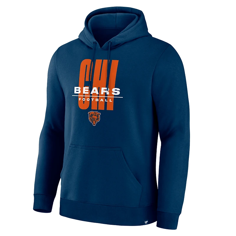 Men's Fanatics Navy Chicago Bears Right Tackle Legacy Pullover Hoodie
