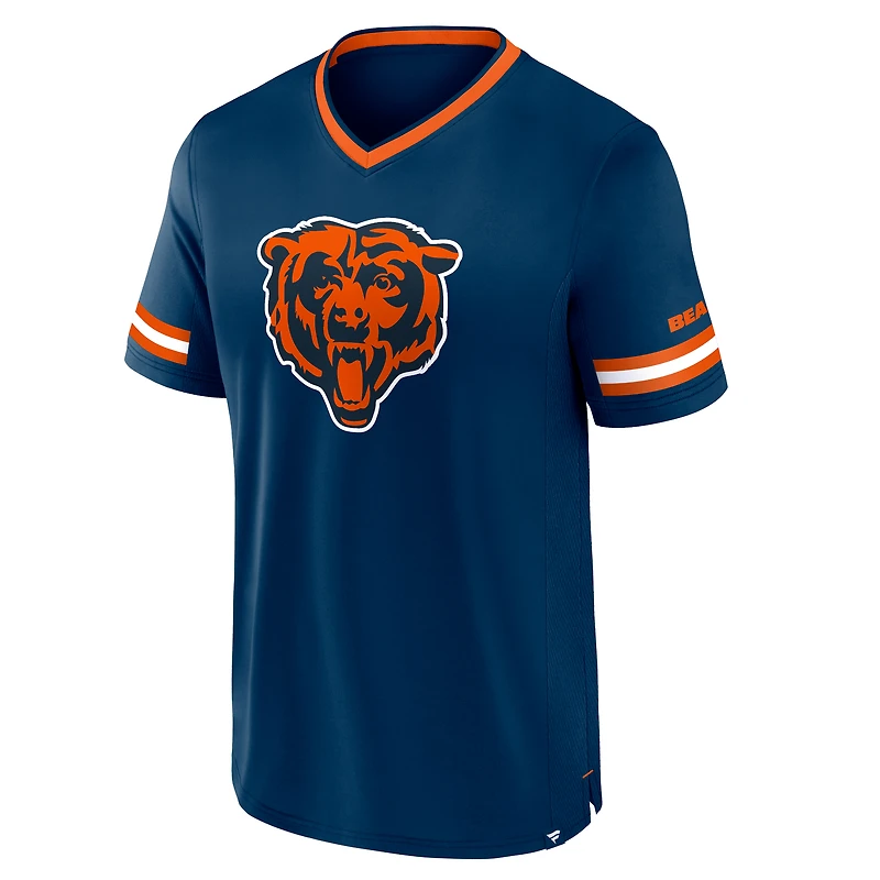 Men's Fanatics Navy Chicago Bears Stripe Stacking T-Shirt