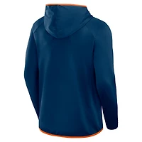 Men's Fanatics Navy Chicago Bears Transitional Defender Hoodie Long Sleeve T-Shirt
