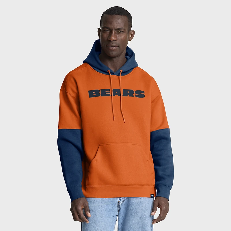 Men's Fanatics Orange/Navy Chicago Bears Helmet Pullover Hoodie