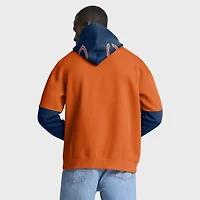 Sweat à capuche Fanatics orange/bleu marine pour homme avec casque des Chicago Bears