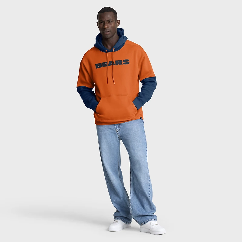 Men's Fanatics Orange/Navy Chicago Bears Helmet Pullover Hoodie