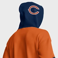 Sweat à capuche Fanatics orange/bleu marine pour homme avec casque des Chicago Bears