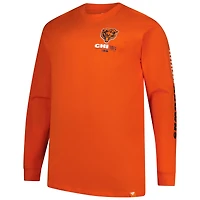 T-shirt à manches longues Fanatics Orange Chicago Bears Big & Tall Clock Management Legacy pour homme