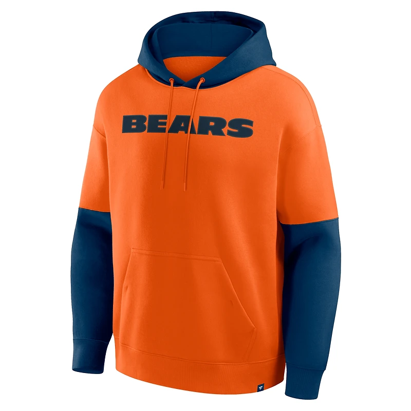 Men's Fanatics Orange Chicago Bears Helmet Pullover Hoodie