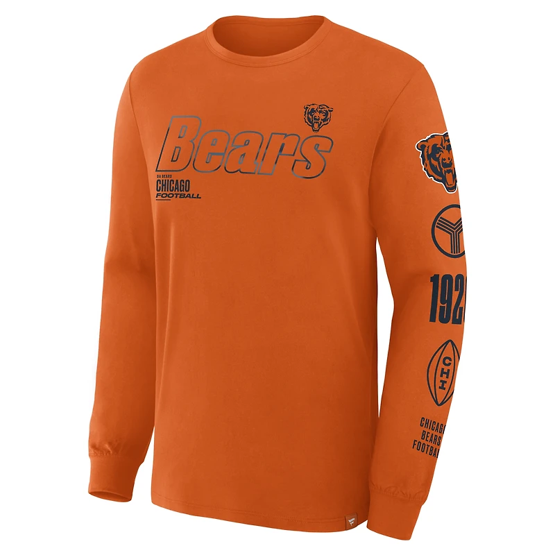 T-shirt à manches longues Fanatics Orange Chicago Bears Legacy pour homme